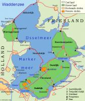 Het IJsselmeer met de polders en de randmeren / Bron: Dedalus, Wikimedia Commons (CC BY-SA-3.0)