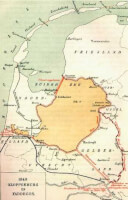 1848. Plan-Kloppenburg -en Faddegon. In dit plan was geen rekening gehouden met de waterafvoer van de IJssel... / Bron: Danielm, Wikimedia Commons (Publiek domein)