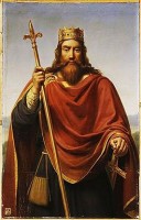 Koning Clovis I (465-511), ook wel Chlodovech genoemd, was de eerste koning der Franken / Bron: Franois-Louis Dejuinne, Wikimedia Commons (Publiek domein)