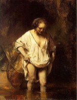 Badende vrouw (1654) / Bron: Rembrandt, Wikimedia Commons (Publiek domein)