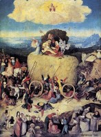 De hooiwagen, middenpaneel / Bron: Hieronymus Bosch (circa 14501516), Wikimedia Commons (Publiek domein)