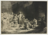 Christus geneest de zieken, ets, droge naald en burijn, tweede staat / Bron: Rembrandt, Wikimedia Commons (Publiek domein)
