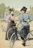 François Courboin - 'Bicycling: The Ladies of the Wheel', prent uit 1896. / Bron: Franois Courboin, Wikimedia Commons (Publiek domein)