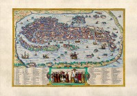 Venetië door Bolgnino Zaltieri 1565 / Bron: historic-maps.de, Wikimedia Commons (Publiek domein)