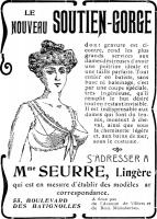 Advertentie voor een op maat gemaakte beha uit 1906 / Bron: Company advertisement, Wikimedia Commons (Publiek domein)