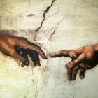 Michelangelo en zijn fresco 'De schepping van Adam'