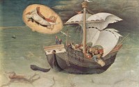 Sint Nicolaas als beschermer van zeelieden / Bron: Gentile da Fabriano, Wikimedia Commons (Publiek domein)