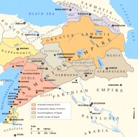 Het Armeense Rijk en vazalstaten  / Bron: Www.armenica.org, Wikimedia Commons (CC BY-SA-3.0)