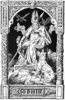 Odin met zijn raven, speer en wolven / Bron: Eduard Ade, Wikimedia Commons (Publiek domein)