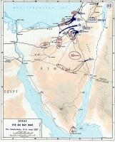 Verovering van de Sinaï op 5 en 6 juni 1967 / Bron: Publiek domein, Wikimedia Commons (PD)