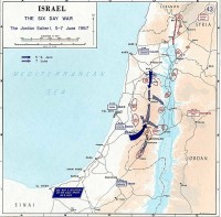 Verovering van Judea en Samaria op 5-7 juni 1967 / Bron: Publiek domein, Wikimedia Commons (PD)