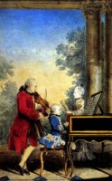 Klavecimbel Les  Leopold Mozart / Bron: Carmontelle, Wikimedia Commons (Publiek domein)