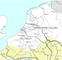 De verdeling van de bewoning in Nederland door de Kelten en de Germanen