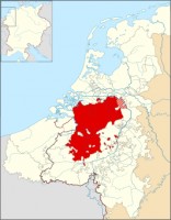 Hertogdom Brabant aan het einde van de hoge middeleeuwen / Bron: Sir Iain, Wikimedia Commons (FAL)