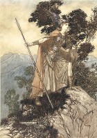 Een illustratie van het personage Brünnhilde uit Wagners vierdelige opera 'Der Ring'  / Bron: Arthur Rackham, Wikimedia Commons (Publiek domein)