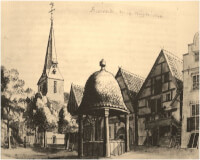  Het centrum van stad Bredevoort in 1743 / Bron: Jan de Beijer, Wikimedia Commons (Publiek domein)