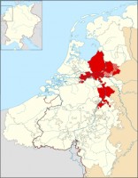 De gebieden Gelre en Zutphen aan het einde van de hoge middeleeuwen / Bron: Sir Iain, Wikimedia Commons (CC BY-SA-3.0)