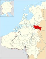 Het gebied van Kleef aan het einde van de hoge middeleeuwen / Bron: Sir Iain, Wikimedia Commons (FAL)