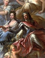 Willem en Maria afgebeeld als koning en koningin van Engeland / Bron: Painting: Sir James Thornhill; Photo: James Brittain, Wikimedia Commons (Publiek domein)