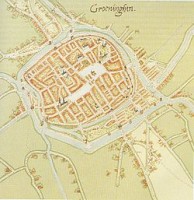 De oudste plattegrond die bekend is van Groningen