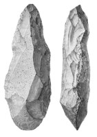 De eerste vormen van bijlen uit de prehistorie / Bron: Nordisk familjebok, Wikimedia Commons (Publiek domein)