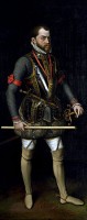 Koning van Spanje & Landheer der Nederlanden: Filips II / Bron: Antonis Mor, Wikimedia Commons (Publiek domein)
