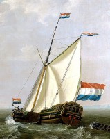 Een jacht van de VOC-Kamer te Rotterdam / Bron: Jacob van Strij, Wikimedia Commons (Publiek domein)