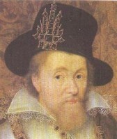 Koning Jacobus VI van Schotland/Koning Jacobus I van Engeland, in het Engels James I genoemd / Bron: Advance, Wikimedia Commons (Publiek domein)