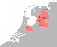 Sticht Utrecht en Oversticht aan het einde van de hoge middeleeuwen / Bron: Gruna 1, Wikimedia Commons (CC BY-SA-3.0)