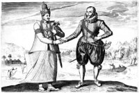 Joris van Spilbergen en de koning van Kandy in 1602 / Bron: Onbekend, Wikimedia Commons (Publiek domein)