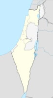 Ligging van de stad Akko ingetekend op de huidige kaart van Israël / Bron: NordNordWest, Wikimedia Commons (CC BY-SA-3.0)