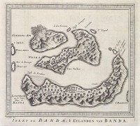 Een kaart van de Banda-eilanden omstreeks 1753 / Bron: Jakob van der Schley, Wikimedia Commons (Publiek domein)