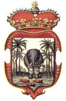 Het koloniale wapenschild van het eiland Ceylon / Bron: ngw.nl, Wikimedia Commons (Publiek domein)