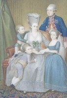 Familieportret van Willem V, Wilhelmina, Louise, Willem en Frederi / Bron: Creator:Pieter le Sage, Wikimedia Commons (Publiek domein)
