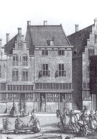 Huis 'Mechelen' gravure van circa 1730 / Bron: Leonard Schenk, Wikimedia Commons (Publiek domein)