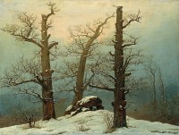 Hünengrab im Schnee / Bron: Caspar David Friedrich, Wikimedia Commons (Publiek domein)