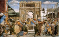 De bestraffing van de bende van Korah door Mozes en Aaron / Bron: Sandro Botticelli, Wikimedia Commons (Publiek domein)