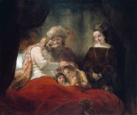 Jacob zegent de zonen van Jozef / Bron: Rembrandt, Wikimedia Commons (Publiek domein)