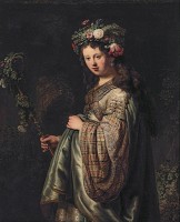 Saskia als Flora (1634) / Bron: Rembrandt, Wikimedia Commons (Publiek domein)
