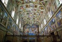 Sixtijnse Kapel met plafondschilderingen en Laatste Oordeel / Bron: Antoine Taveneaux, Wikimedia Commons (CC BY-SA-3.0)
