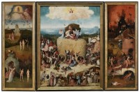 De hooiwagen, drieluik / Bron: Hieronymus Bosch (circa 1450–1516), Wikimedia Commons (Publiek domein)