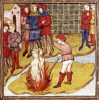  Tempeliers werden gefolterd en terechtgesteld / Bron: Workshop of Virgil Master, Wikimedia Commons (Publiek domein)