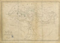 kaart van Herodotus met links in Noord- en West-Afrika de aanduiding Atlantes / Bron: Publiek domein, Wikimedia Commons (PD)