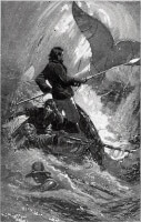 Tekening uit Moby-Dick / Bron: I. W. Taber, Wikimedia Commons (Publiek domein)