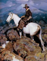William Herbert Dunton - 'The horse rustler'. Begin 20ste eeuw. / Bron: William Herbert Dunton (1878-1936), Wikimedia Commons (Publiek domein)