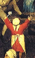 haktol (in handen van kind) / Bron: Pieter Brueghel, Wikimedia Commons (Publiek domein)
