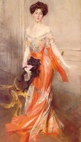 Giovanni Boldini - 'Elisabeth Drexel' 1905. Art Nouvea topjurk. Ontwerper onbekend / Bron: Giovanni Boldini, Wikimedia Commons (Publiek domein)