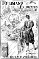 Advertentie voor Elliman's luchtbanden, 1897. Vrouw met fietspak met broek.  / Bron: Publiek domein, Wikimedia Commons (PD)