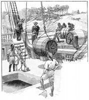 De boot wordt geladen / Bron: D.H. Montgomery, Wikimedia Commons (Publiek domein)